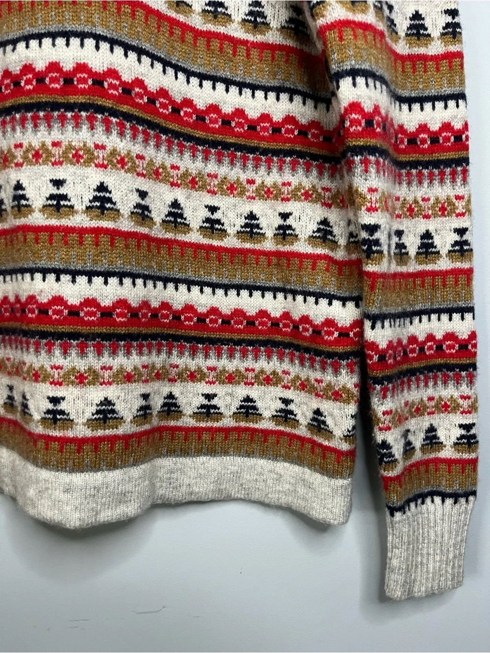 J. Crew Fair Isle Mockneck Lambswool Blend Sweater Size Medium